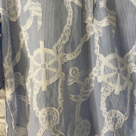 Democracy Blue White Anchor Nautical Popover Size Small S - Picture 10 of 10